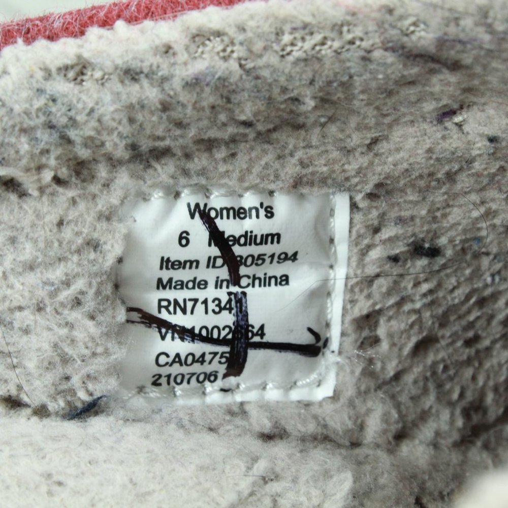 LL BEAN Women's Red Cat Motif Daybreak Scuffs Lined Wool Slippers Size 6 M - Picture 8 of 8